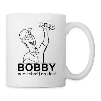Bobby - wir schaffen das! - Tasse - Weiß - Rechts