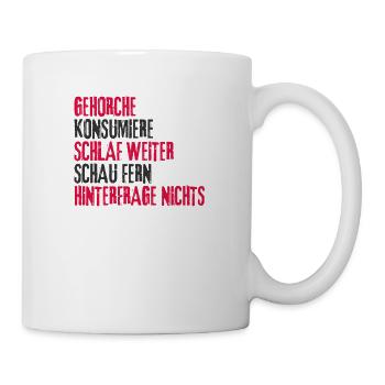 Grundrechte Politik Staat Demokratie grundgesetz - Tasse - Weiß - Rechts
