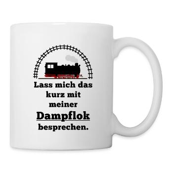Eisenbahn Spruch Dampflok Partner - Tasse - Weiß - Rechts