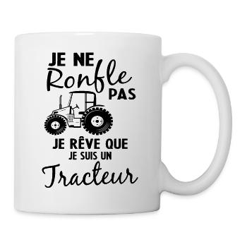 Homme Drôle Cadeau Agriculteur Tracteur Humour - Mug blanc - blanc - Droite