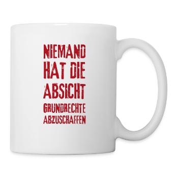 Grundrechte Grundgesetz freiheit demokratie zensur - Tasse - Weiß - Rechts