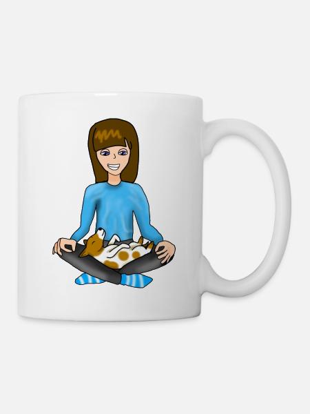Meditating with your dog - Mug - white