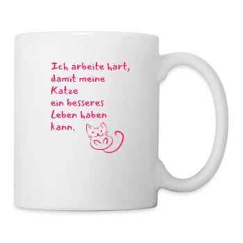 Katze Perser Siamkatze hauskatze kater lustig witz - Tasse - Weiß - Rechts