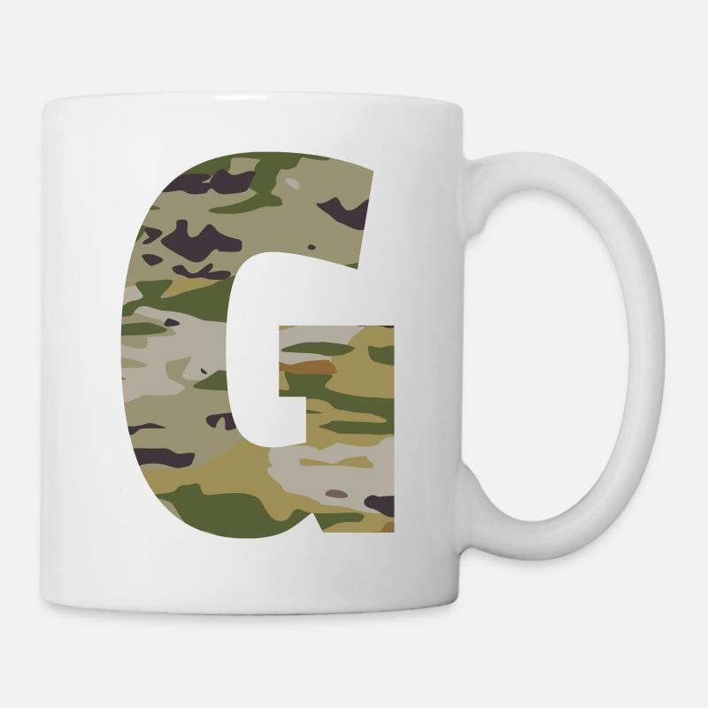 Lettre de camouflage G - Mug blanc - blanc