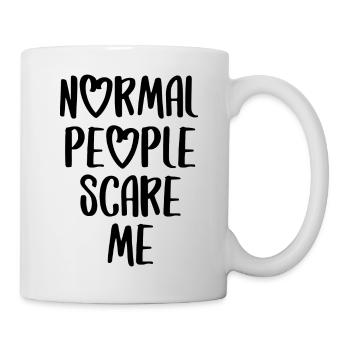 Normal people scare me proverbe écriture anglais - Mug blanc - blanc - Droite