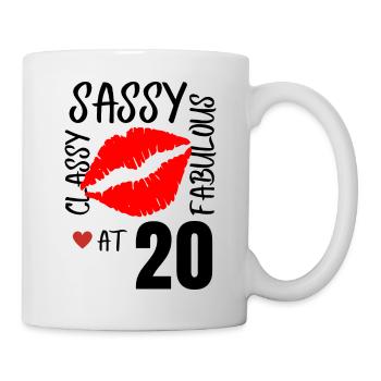 Sassy and Fabulous at 20. 20th birthday - Mug - white - Right