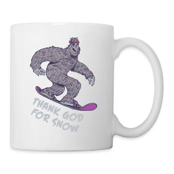 Snowboard Yeti Snowboarder - Tasse - Weiß - Rechts