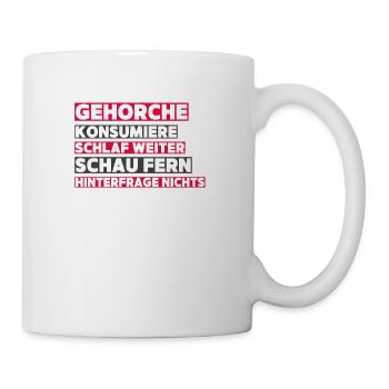 Grundrechte Politik Staat Demokratie grundgesetz - Tasse - Weiß - Rechts
