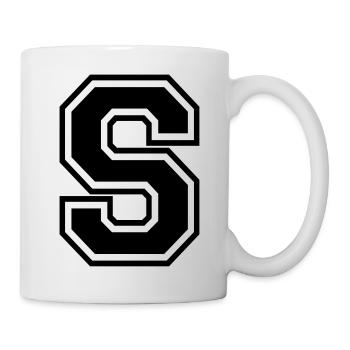 Letter S Fußballmannschaft | Baseball| Universitätsbasketball - Tasse - Weiß - Rechts