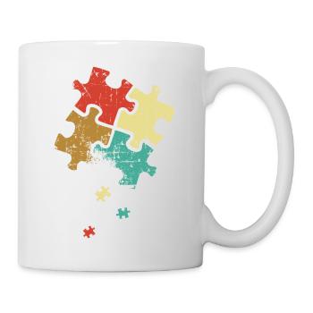 Autism Retro Color Puzzle - Mug - white - Right