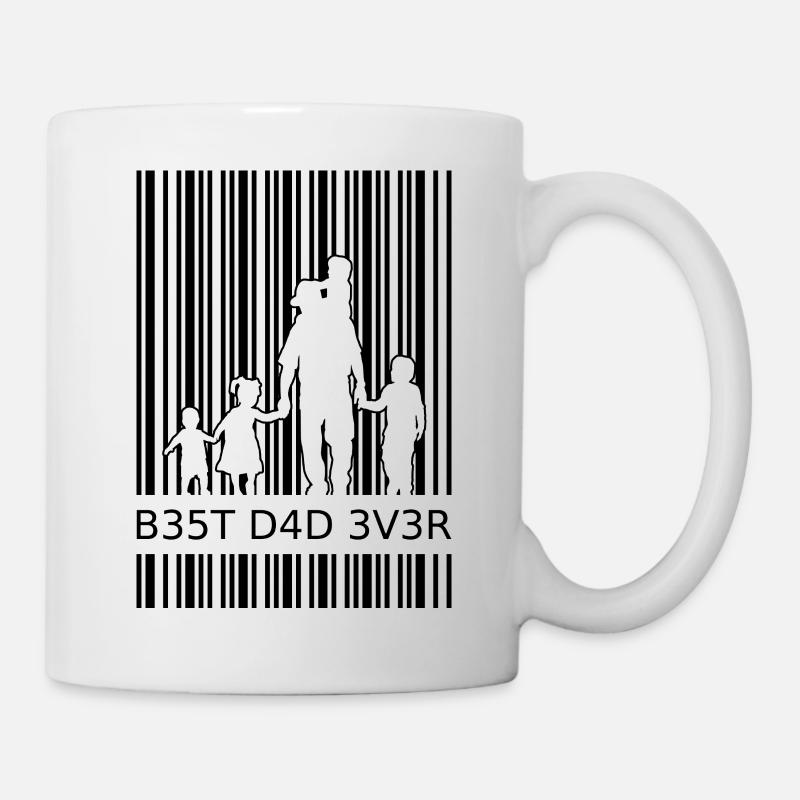 Dad hoch 4 Vater 4 Kinder vierfacher Papa Geschenk - Tasse - Weiß