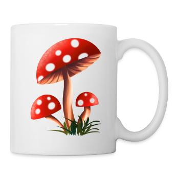 Red Mushroom with White Spots Fly Agaric / Amanita - Mug - white - Right