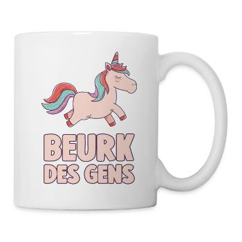 Femme Licorne Beurk Des Gens Message Humour - Mug blanc - blanc - Droite