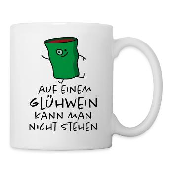 Glühwein im Winter - Tasse - Weiß - Rechts