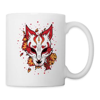 Fox Mask, Fuchs, Kitsune - Tasse - Weiß - Rechts