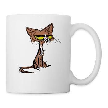 Lustige Meh Katze für Katzenliebhaber - Tasse - Weiß - Rechts