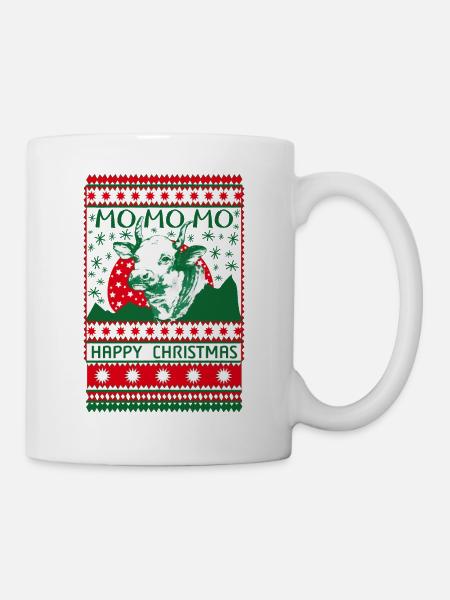 ugly christmas sweater, Cow - Tasse - Weiß