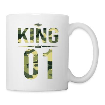 King King Queen Pärchenoutfit Familie Flecktarn - Tasse - Weiß - Rechts