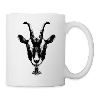 Ziege / Geiß / Grafik / Portrait - Tasse - Weiß - Rechts