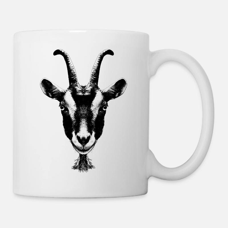 Ziege / Geiß / Grafik / Portrait - Tasse - Weiß