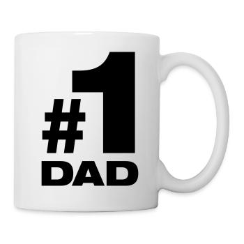 Number 1 Dad best dad dad daddy parents kids - Mug - white - Right