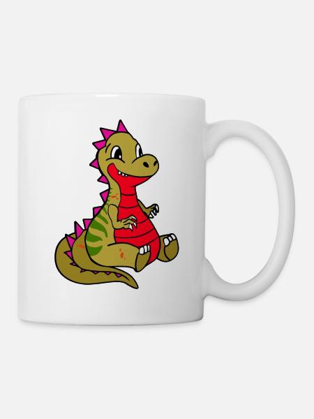 Dinosaurier Kinder Design - Tasse - Weiß