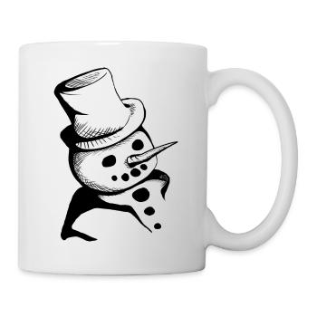 Schneemann mit Zylinder - Tasse - Weiß - Rechts