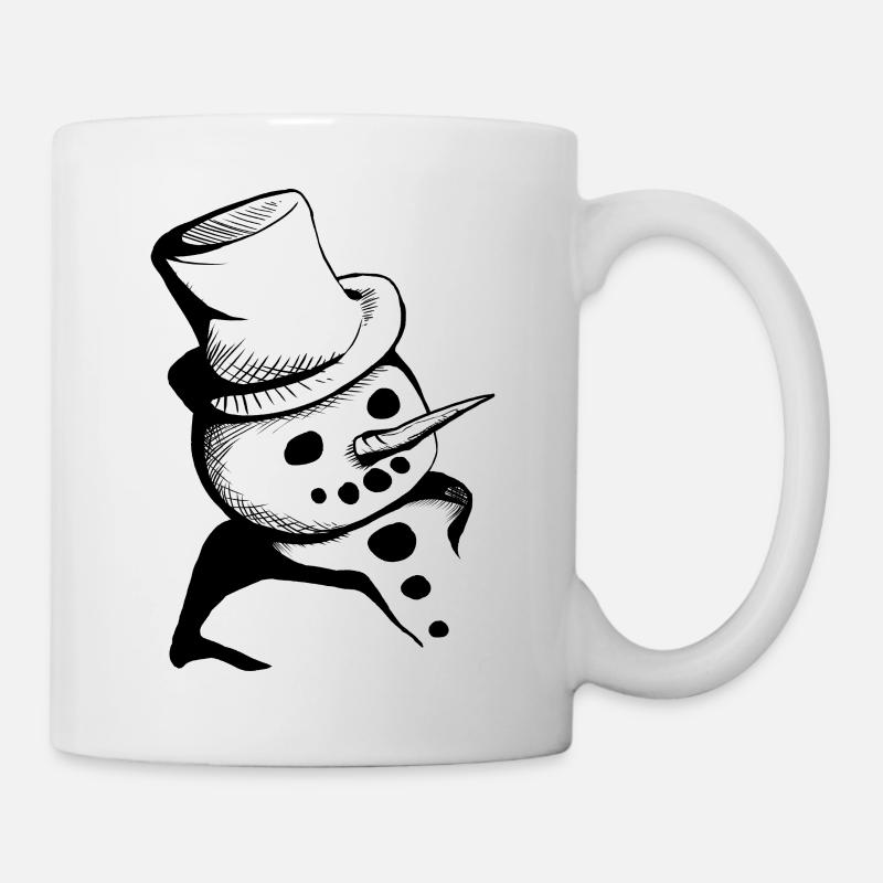 Schneemann mit Zylinder - Tasse - Weiß