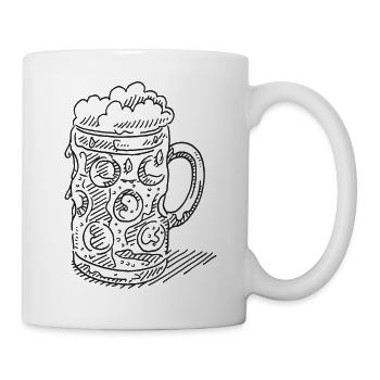 Dessin de symbole de tasse de bière - Mug blanc - blanc - Droite