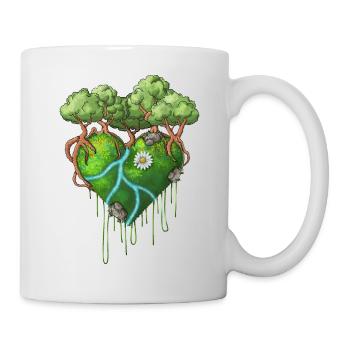 Cœur vert - Mug blanc - blanc - Droite