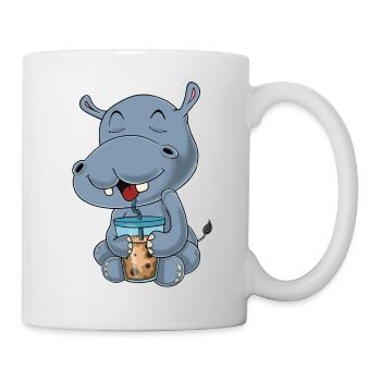 Bubble Tea Kawaii Hippo I Boba Tea Otaku Hippo - Tasse - Weiß - Rechts