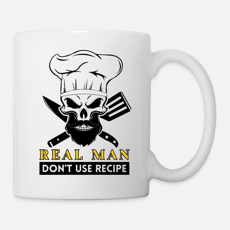 koch bart skelett chefkoch bärtig totenkopf chef - Tasse - Weiß