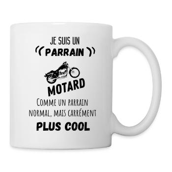 Je suis un parrain motard cool humour citation - Mug blanc - blanc - Droite