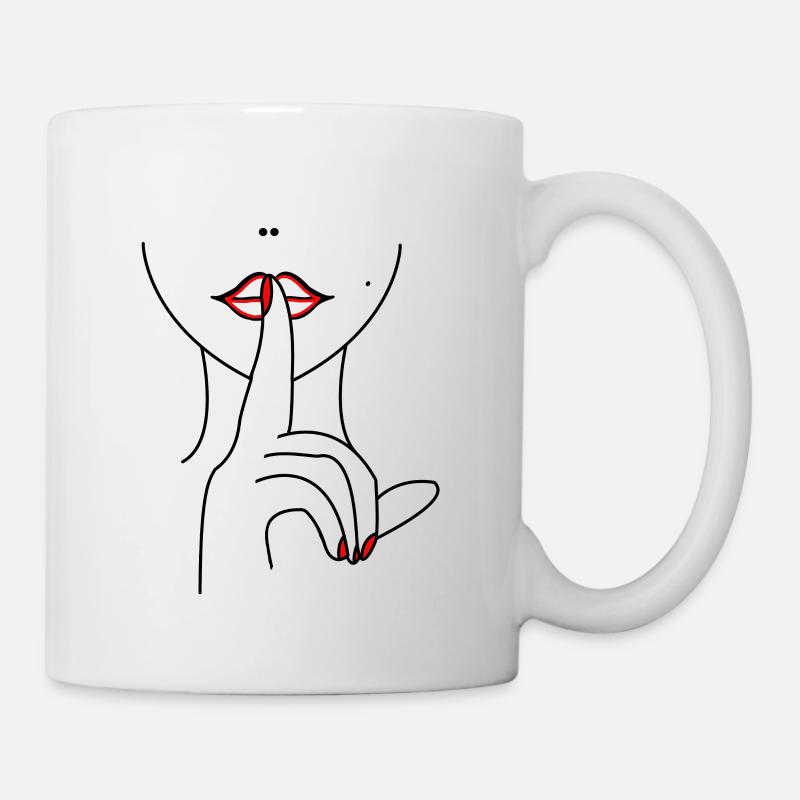Frauengesicht mit Hand - Tasse - Weiß