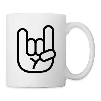 Rock Punk Metal Hand Symbol - Mug - white - Right