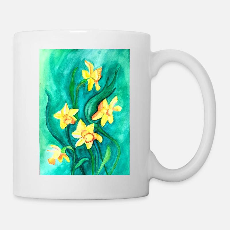 Narzissen - Tasse - Weiß