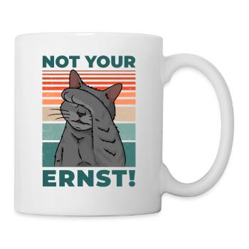 not your ernst! Sarkasmus Denglisch Katze - Tasse - Weiß - Rechts