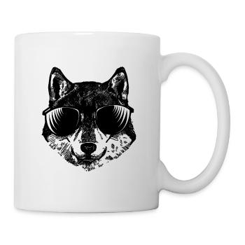 Shiba Inu Cool Dog avec lunettes de soleil - Mug blanc - blanc - Droite