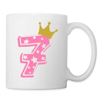 7 Krone 7. Geburtstag 7 Jahre - Tasse - Weiß - Rechts