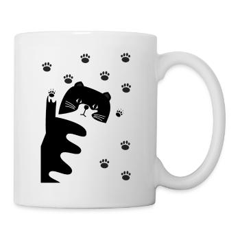Chat noir et blanc - Mug blanc - blanc - Droite