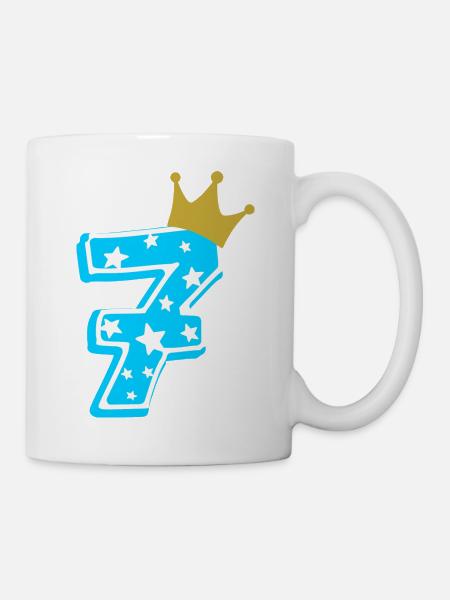 7 Krone 7. Geburtstag 7 Jahre - Tasse - Weiß