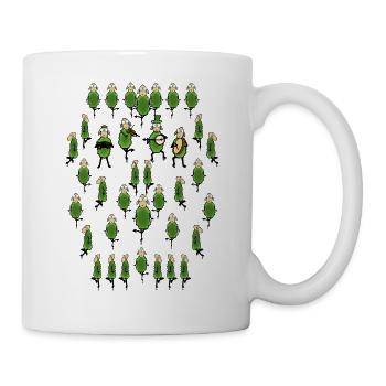 mouton dansant avec un groupe de musique - Mug blanc - blanc - Droite