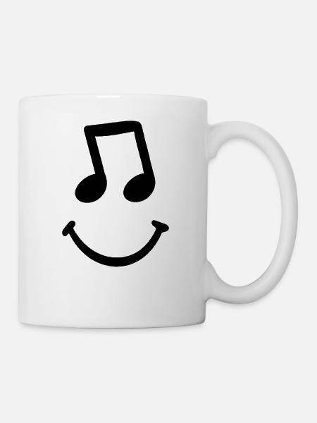 Notes de musique Smiley Music Happy - Mug blanc - blanc
