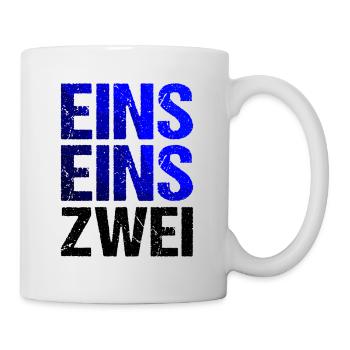 EINS EINS ZWEI Blaulicht Notruf - Tasse - Weiß - Rechts
