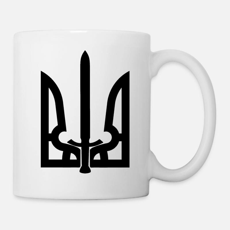 Cool Ukraine Armoiries Épée ukrainienne - Mug blanc - blanc