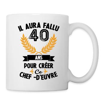 40 Ans anniversaire 40 anniversaire cadeau 40 ans - Mug blanc - blanc - Droite