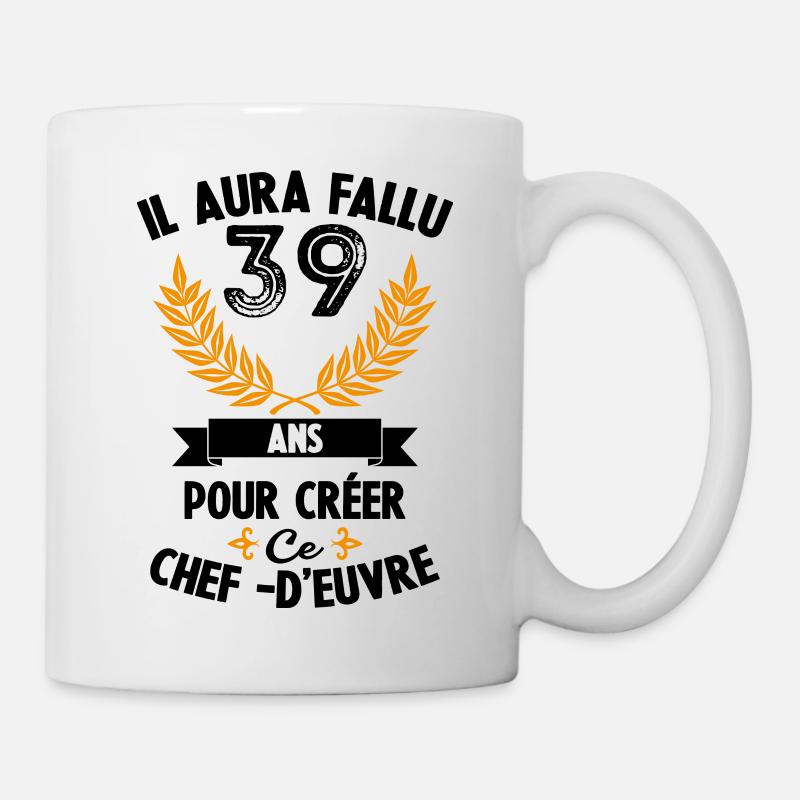 39 Ans anniversaire 39 anniversaire cadeau 39 ans - Mug blanc - blanc