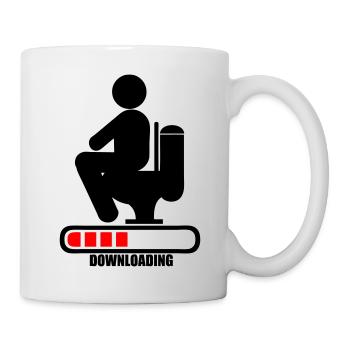 shit toilet poop downloading bar loading - Mug - white - Right