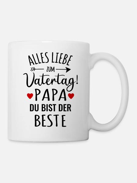 Alles Gute Liebe Vatertag bester Papa Glückwunsch - Tasse - Weiß