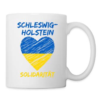 Schleswig-Holstein Solidarität Ukraine Friede - Tasse - Weiß - Rechts